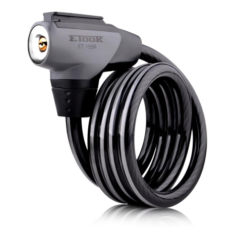 Велозамок с ключом ETOOK ET-155R (1500 мм, Черный)