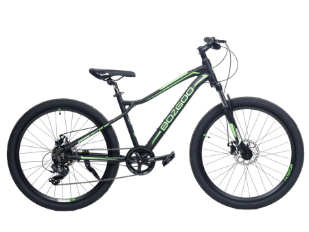 Велосипед подростковый BOZGOO Fighter 26" (рама 14, black/green)