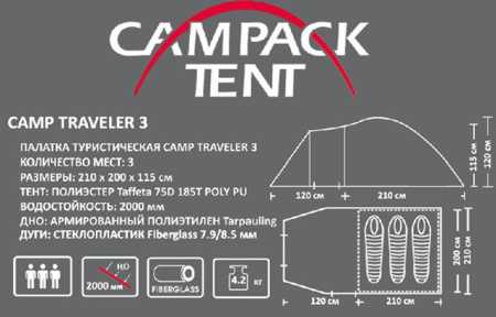 CAMPACK-TENT Camp Traveler 3 1